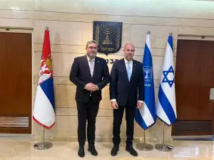 Немања Старовић са председником Кнесета Амиром Оханом